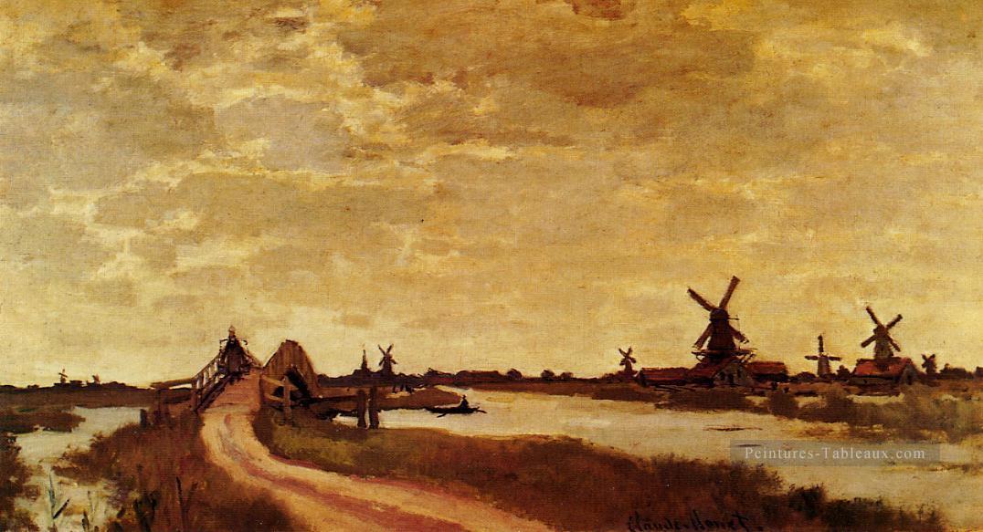 Moulins à vent à Haaldersbroek Zaandam Claude Monet Peintures à l'huile